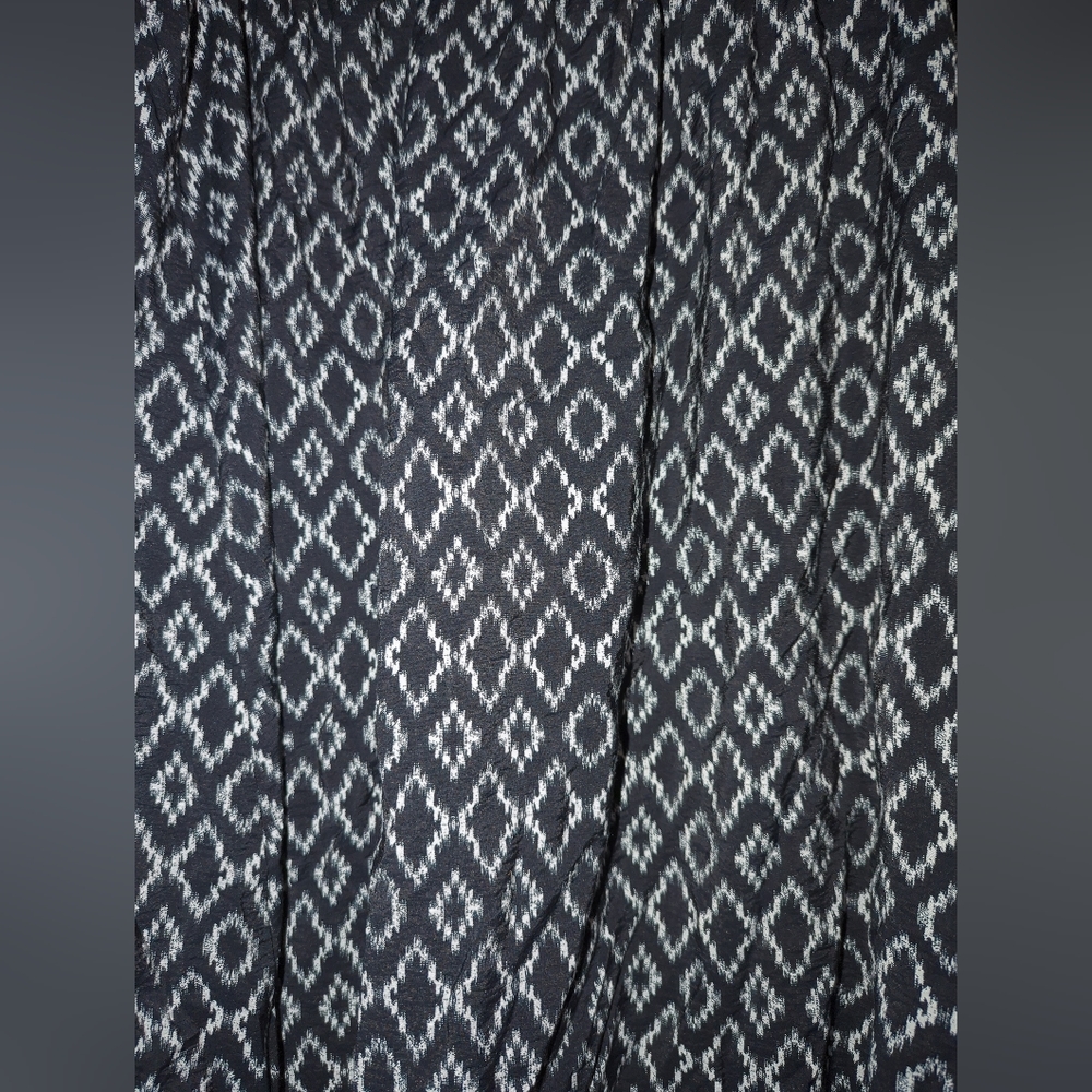 2x banana republic factory skirt viscose nylon black and white side slit midi